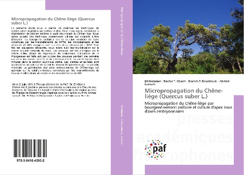 Micropropagation du Chêne-liège (Quercus suber L.) - Mohammed L'bachir El Kbiach, Brahim El Bouzdoudi, Ahmed Lamarti