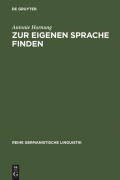 Cover-Bild zum Titel 'Zur eigenen Sprache finden' von 'Antonie Hornung'