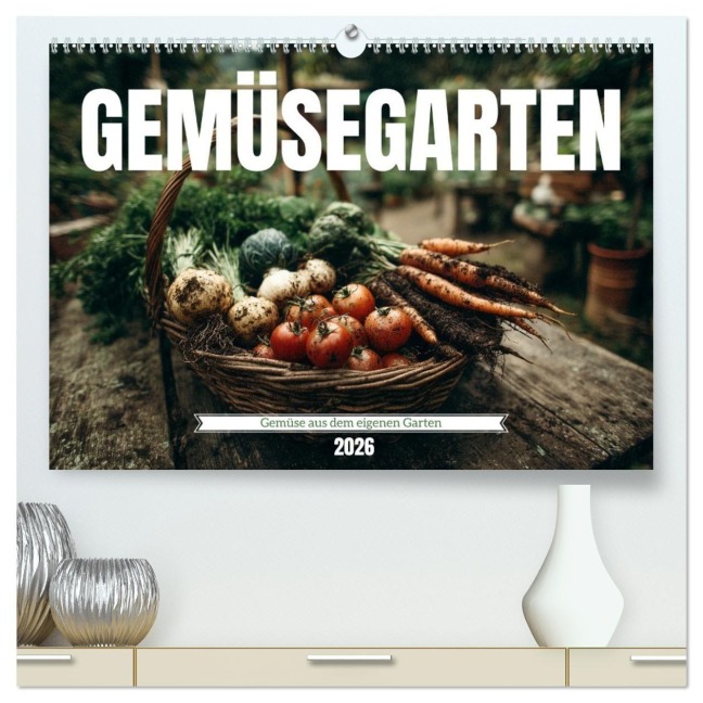 Gemüsegarten - Gemüse aus dem eigenen Garten (hochwertiger Premium Wandkalender 2026 DIN A2 quer), Kunstdruck in Hochglanz - Mb Fotografie