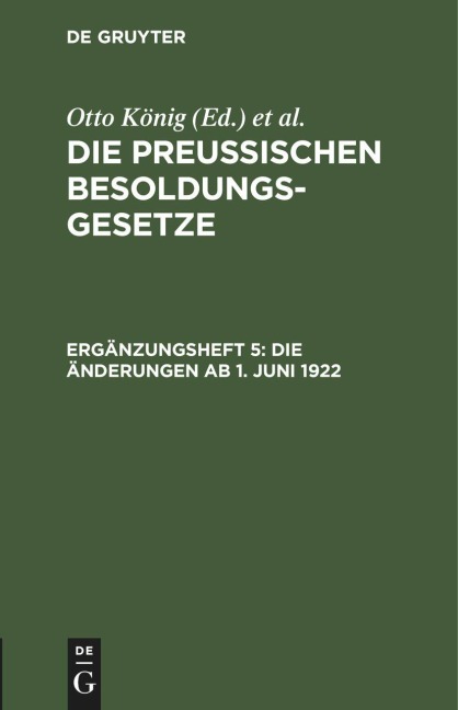 Die Änderungen ab 1. Juni 1922 - 
