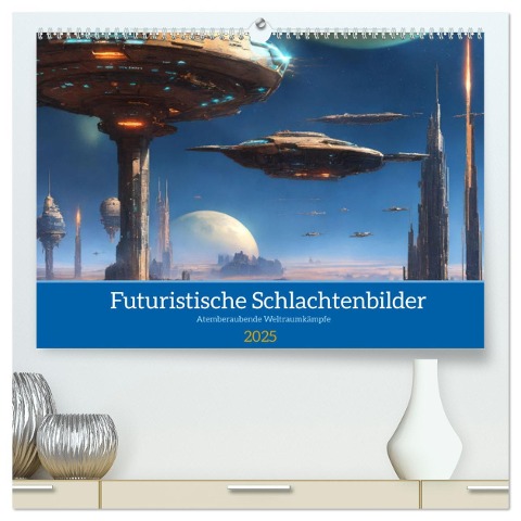 Futuristische Weltraumschlachten (hochwertiger Premium Wandkalender 2025 DIN A2 quer), Kunstdruck in Hochglanz - Franky Franky58