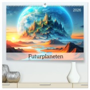 Cover-Bild zum Titel 'Futurplaneten (hochwertiger Premium Wandkalender 2026 DIN A2 quer), Kunstdruck in Hochglanz' von 'Marie-Ange Pagnon'