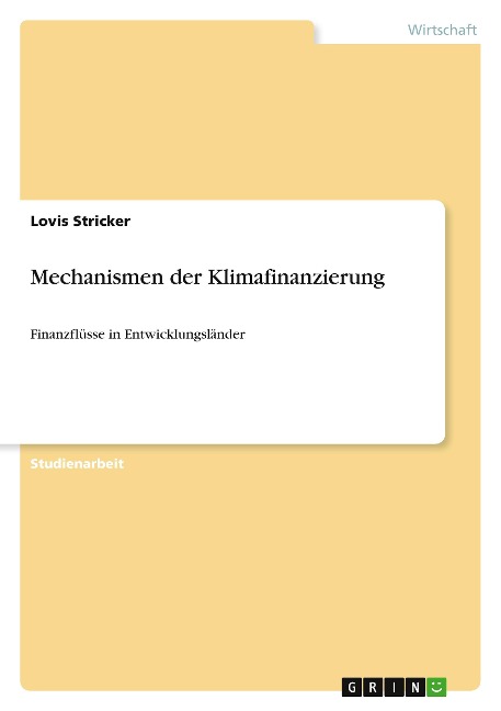 Mechanismen der Klimafinanzierung - Lovis Stricker