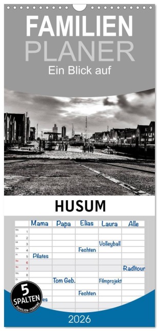 Familienplaner 2026 - Ein Blick auf Husum mit 5 Spalten (Wandkalender, 21 x 45 cm) CALVENDO - Markus W. Lambrecht