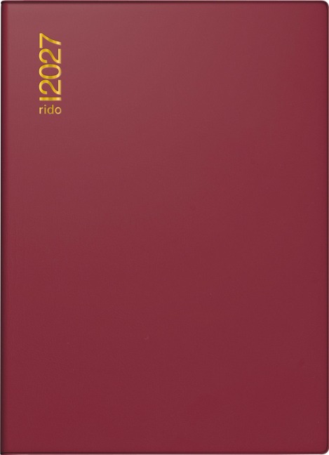 rido/idé 7013002297 Taschenkalender Mod. perfect/Technik I 2027 A6, Kunststoff, bordeaux - 