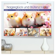 Cover-Bild zum Titel 'Nagerglück und Blütenzauber. Niedliche Tierchen im romantischen Stil (hochwertiger Premium Wandkalender 2026 DIN A2 quer), Kunstdruck in Hochglanz' von 'Rose Hurley'
