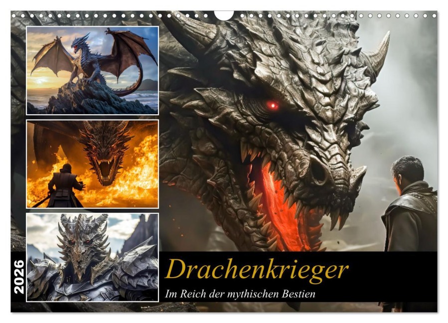Drachenkrieger (Wandkalender 2026 DIN A3 quer), CALVENDO Monatskalender - Sven Melisch