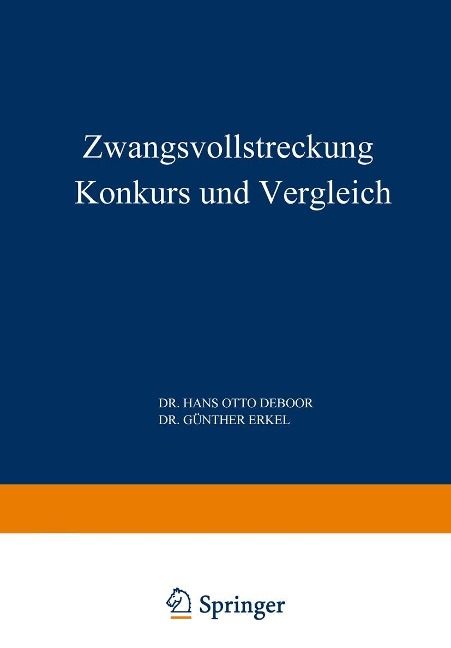 Zwangsvollstreckung Konkurs und Vergleich - Hans Otto ~deoe Boor