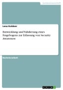 Cover-Bild zum Titel 'Entwicklung und Validierung eines Fragebogens zur Erfassung von Security Awareness' von 'Lena Koldner'