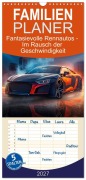 Cover-Bild zum Titel 'Familienplaner 2027 - Fantasievolle Rennautos - Im Rausch der Geschwindigkeit mit 5 Spalten (Wandkalender, 21 x 45 cm) CALVENDO' von 'Fotodesign Verena Scholze'