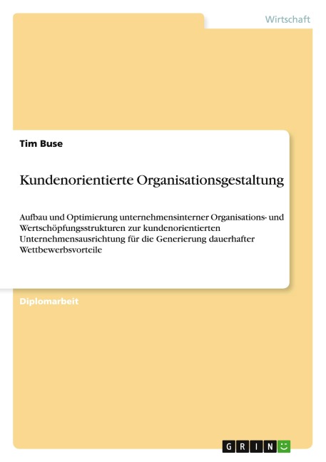 Kundenorientierte Organisationsgestaltung - Tim Buse