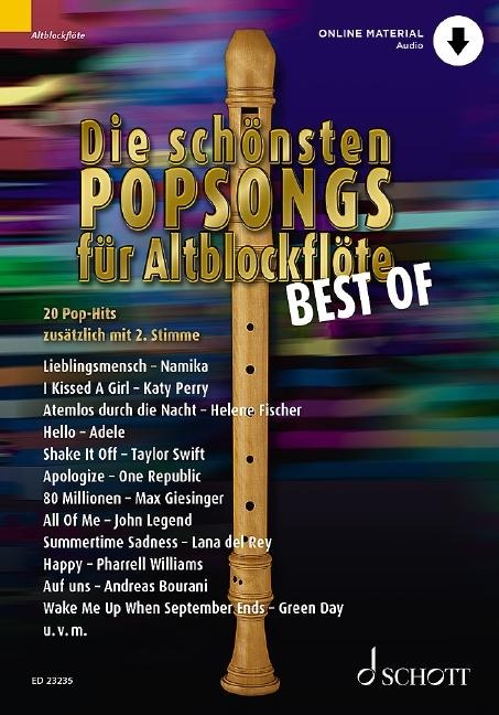 Die schönsten Popsongs für Alt-Blockflöte BEST OF - 