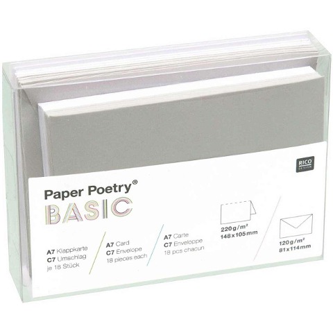 KARTENSET WEIS/GRAU,C7 FSC MIX 36 TEILIG, C7/A7, BASIC - 