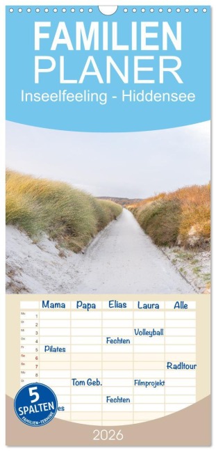 Familienplaner 2026 - Inseelfeeling - Hiddensee mit 5 Spalten (Wandkalender, 21 x 45 cm) CALVENDO - Bisou Fotografie/Carla Mätzold