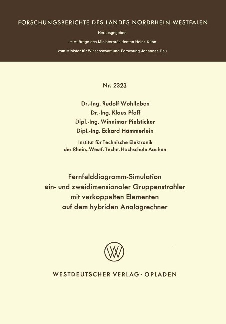 Fernfelddiagramm-Simulation ein- und zweidimensionaler Gruppenstrahler mit verkoppelten Elementen auf dem hybriden Analogrechner - 