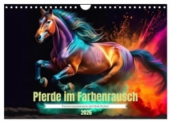 Cover-Bild zum Titel 'Pferde im Farbenrausch (Wandkalender 2026 DIN A4 quer), CALVENDO Monatskalender' von 'Fotodesign Verena Scholze'