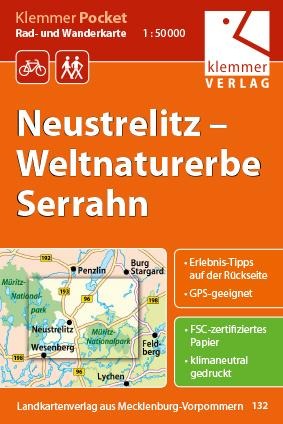 Klemmer Pocket Rad- und Wanderkarte Neustrelitz - Weltnaturerbe Serrahn - 