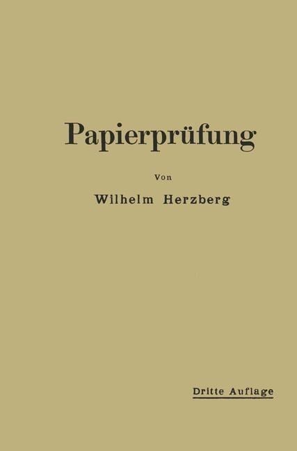 Papierprüfung - Wilhelm Herzberg