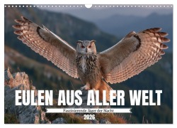 Cover-Bild zum Titel 'Eulen aus aller Welt - Faszinierende Jäger der Nacht (Wandkalender 2026 DIN A3 quer), CALVENDO Monatskalender' von 'Mb Fotografie'