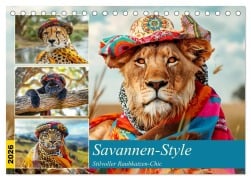 Cover-Bild zum Titel 'Savannen-Style. Stilvoller Raubkatzen-Chic (Tischkalender 2026 DIN A5 quer), CALVENDO Monatskalender' von 'Rose Hurley'