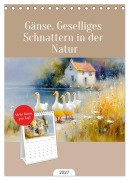Cover-Bild zum Titel 'Tischplaner 2027 - Gänse. Geselliges Schnattern in der Natur (A5 Tischkalender zum Aufstellen) CALVENDO' von 'Rose Hurley'