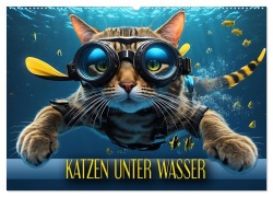 Cover-Bild zum Titel 'Katzen unter Wasser (Wandkalender 2026 DIN A2 quer), CALVENDO Monatskalender' von 'Renate Utz'