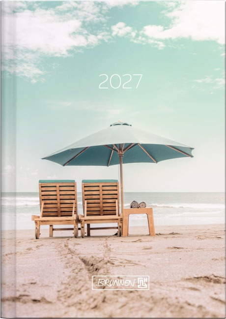 BRUNNEN 1073115027 Taschenkalender Mod. 731 2027 "Sunbeds" A6, Papier - 