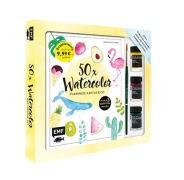 Cover-Bild zum Titel '50 x Watercolor - Flamingo, Kaktus & Co. - Starter-Set - Sonderausgabe' von ''