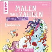 Cover-Bild zum Titel 'Malen nach Zahlen Glitzer-Malbuch Einhörner' von 'Kaja Reinki'