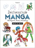 Cover-Bild zum Titel 'Zeichenschule Manga - 100 Figuren, Posen, Charaktere Schritt für Schritt' von 'Yishan Li'