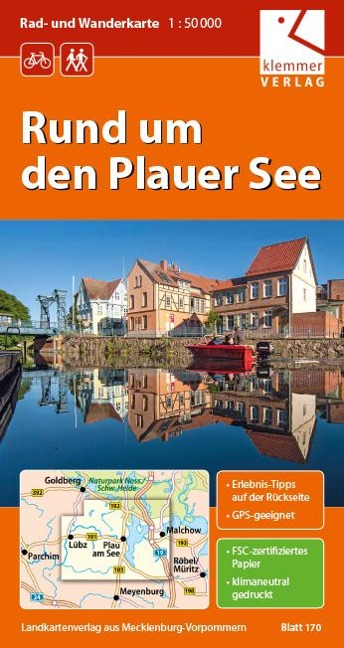 Rund um den Plauer See 1 : 50 000 Rad- und Wanderkarte - 