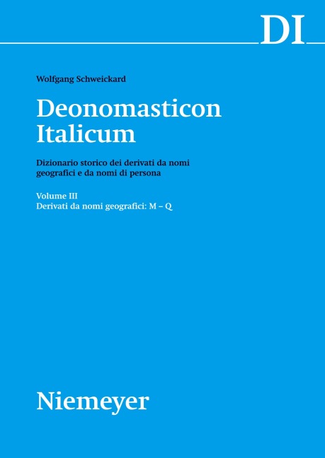 Deonomasticon Italicum (DI), Volume III, Derivati da nomi geografici (M-Q) - 