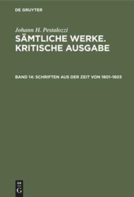 Schriften aus der Zeit von 1801-1803 - 