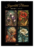 Jugendstil Blumen (Wandkalender 2025 DIN A2 hoch), CALVENDO Monatskalender - Sabine Löwer