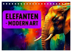 Cover-Bild zum Titel 'Elefanten - modern Art (Tischkalender 2026 DIN A5 quer), CALVENDO Monatskalender' von 'Susan Michel'
