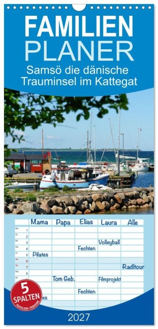 Familienplaner 2027 - Samsö die dänische Trauminsel im Kattegat mit 5 Spalten (Wandkalender, 21 x 45 cm) CALVENDO - Werner Prescher