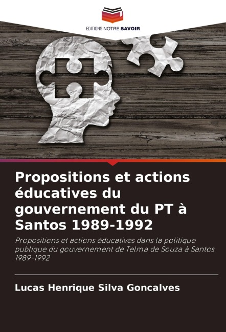 Propositions et actions éducatives du gouvernement du PT à Santos 1989-1992 - Lucas Henrique Silva Gonçalves