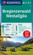 KOMPASS Wanderkarte 2 Bregenzerwald, Westallgäu 1:50.000 - 