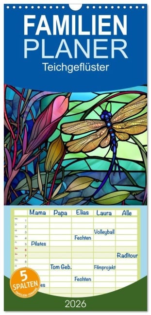 Familienplaner 2026 - Teichgeflüster mit 5 Spalten (Wandkalender, 21 x 45 cm) CALVENDO - Kerstin Waurick