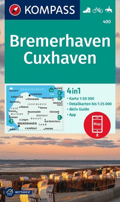 KOMPASS Wanderkarte 400 Bremerhaven-Cuxhaven 1:50.000 - 