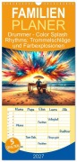 Cover-Bild zum Titel 'Familienplaner 2027 - Drummer - Color Splash Rhythms: Trommelschläge und Farbexplosionen mit 5 Spalten (Wandkalender, 21 x 45 cm) CALVENDO' von 'Marco Warstat'