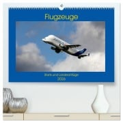 Cover-Bild zum Titel 'Flugzeuge - Starts und Landeanflüge (hochwertiger Premium Wandkalender 2026 DIN A2 quer), Kunstdruck in Hochglanz' von 'Frank Gayde'