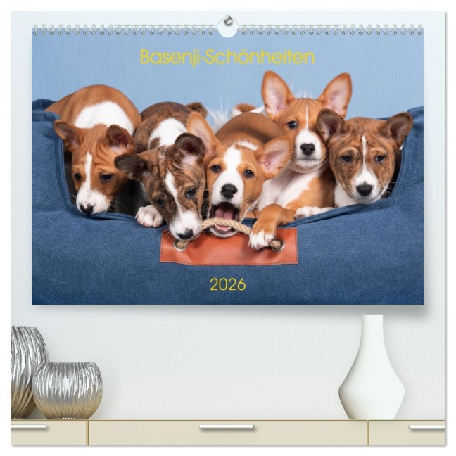Basenji-Schönheiten (hochwertiger Premium Wandkalender 2026 DIN A2 quer), Kunstdruck in Hochglanz - Angelika Joswig