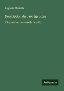 Cover-Bild zum Titel 'Description du parc égyptien' von 'Auguste Mariette'