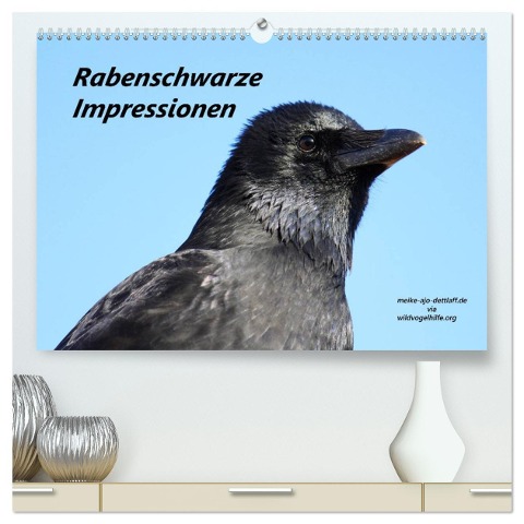 Rabenschwarze Impressionen - meike-ajo-dettlaff.de via wildvogelhlfe.org (hochwertiger Premium Wandkalender 2025 DIN A2 quer), Kunstdruck in Hochglanz - Meike Ajo. Dettlaff