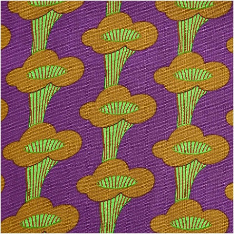 Canvas, Pfifferlinge, Violett, Neon, Abschnitt 50 x 140cm, 100% Baumwolle, 280g/qm - 