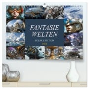 Cover-Bild zum Titel 'Fantasie Welten - Science Fiction (hochwertiger Premium Wandkalender 2026 DIN A2 quer), Kunstdruck in Hochglanz' von 'Dirk Meutzner'