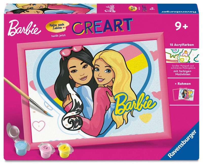 CreArt, Malen nach Zahlen Kinder Barbie-Duo - 