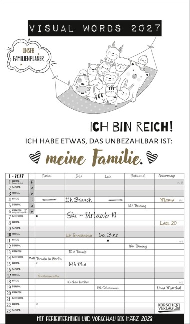 Visual Words Familienplaner 2027 - 