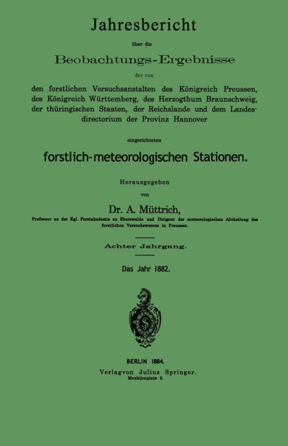 Jahresbericht über die Beobachtungs-Ergebnisse - A. Müttrich